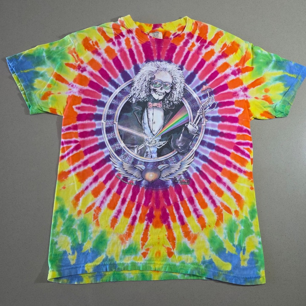Comfort Colors Jerry Garcia Pink Floyd Tie Dye Shirt Mens Large 2023 Summer Tour